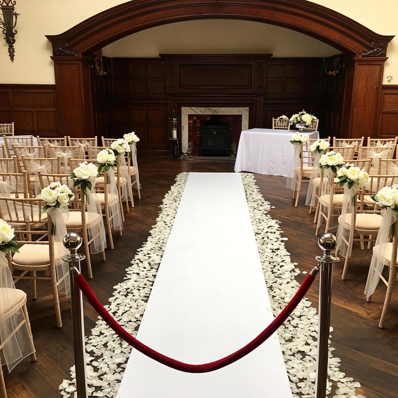 Aisle Runner White - Beyaz Koridor Halısı, İç ve Dış