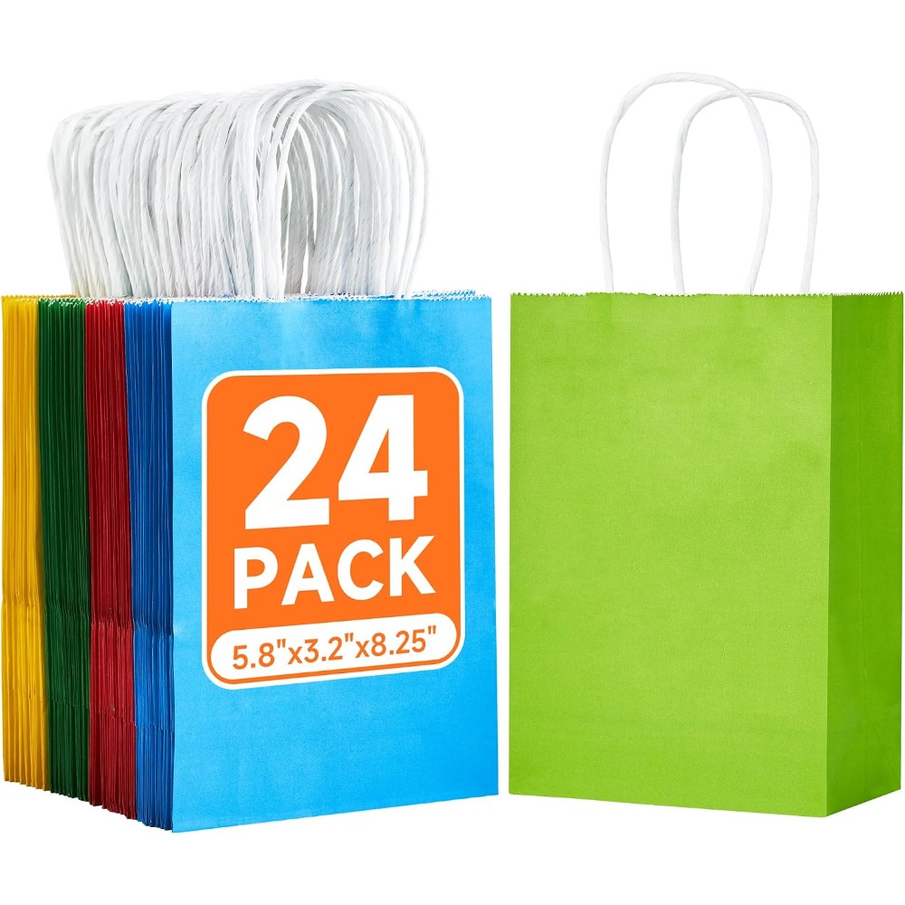 Wedding Supply Bulk - 24'lü Paket Küçük Gökkuşağı Renkli Kraft