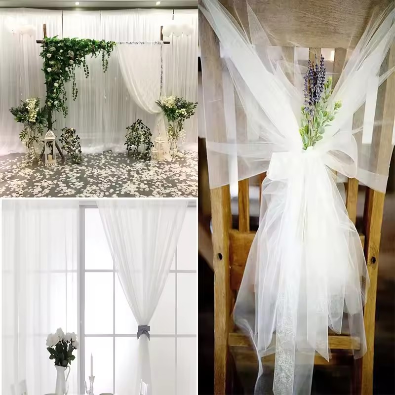 Chair Sash Organza - 10 m Düğün Dekorasyon Tül Rulo
