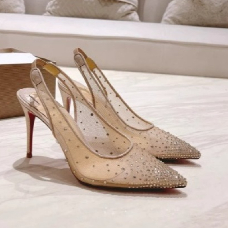 Wedding Shop - Fileli Taşlı Arkası Açık Stiletto Kadın
