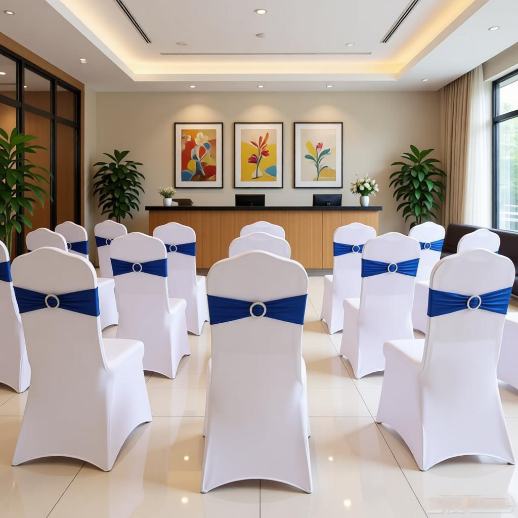 Chair Sash Organza - 10 adet Yuvarlak Toka Elastik Sandalye