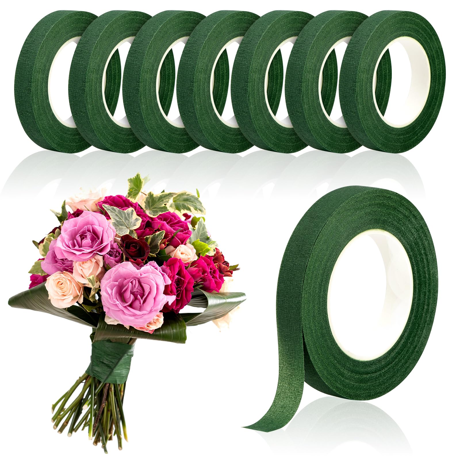 Wedding Floral Supply - 20 metre Yeşil Buket Çiçek Bantları