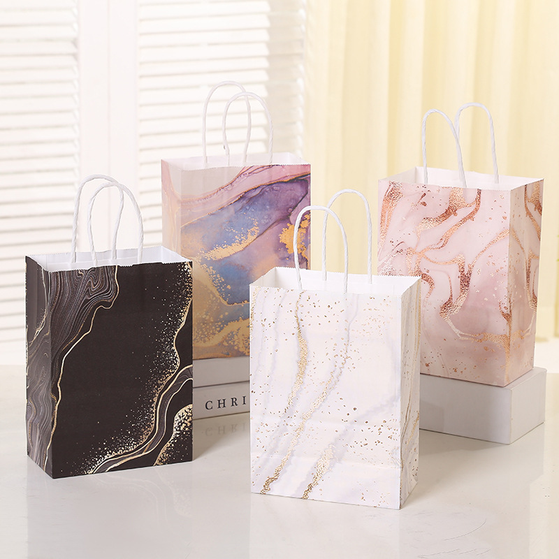 Wedding Supply List - 5 adet Mermer Tasarım Kraft Kağıt