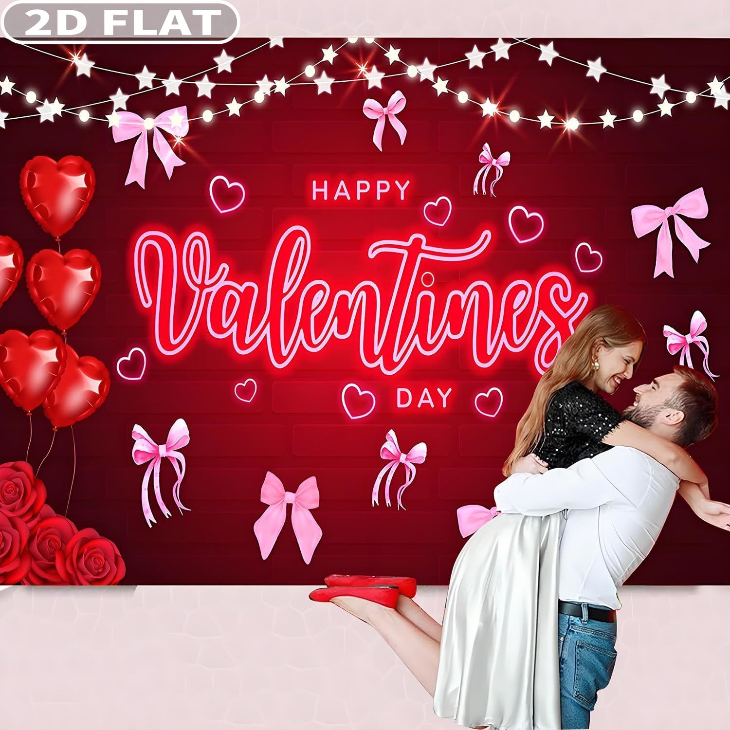 Photo Booth Prop - 2D DÜZ 1 adet Sevgililer Günü
