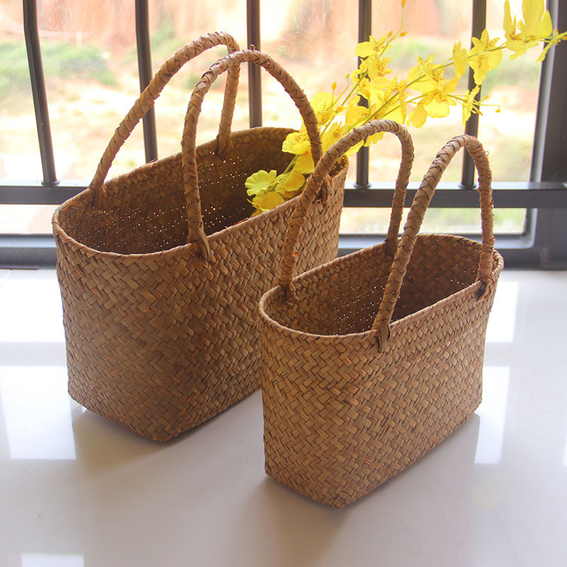 Flower Girl Basket - Seaweeds dokuma sepet çiçek sepeti bahçe