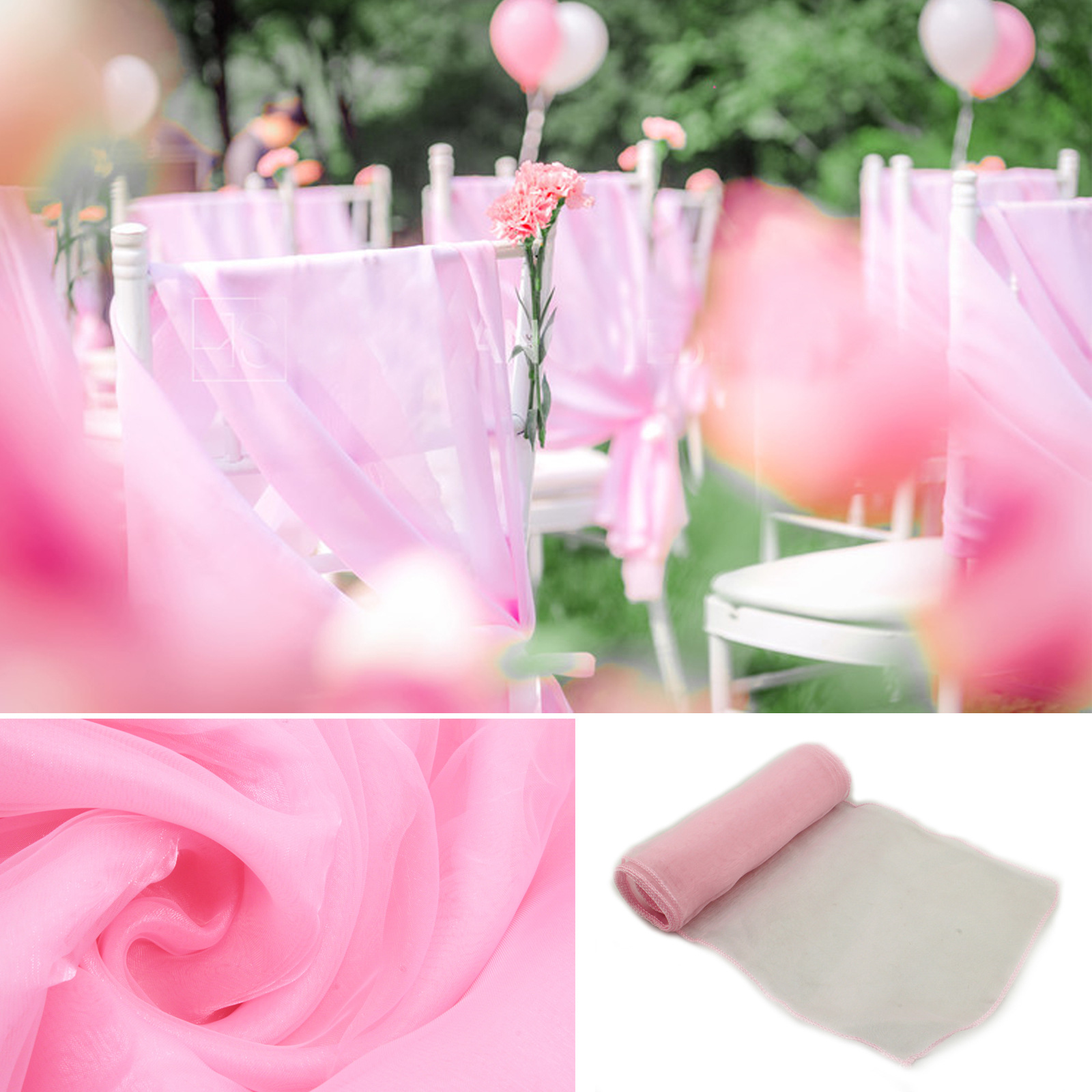 Chair Sash Organza - 1 adet Organze Sandalye Kanatlar Düğüm