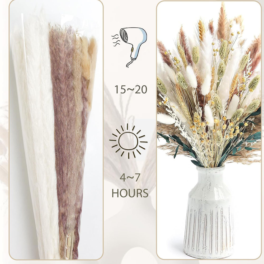 100 adet Kurutulmuş Pampas Çim - Wedding Floral Supply incelemesi ve fiyatı